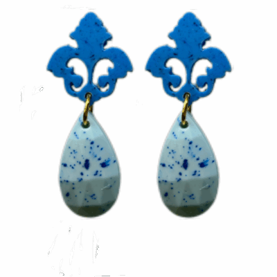 orecchini BAROCCO mini: blu cina light - azzurro baby boy light melange