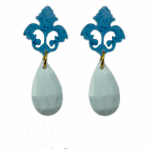 orecchini BAROCCO mini: azzurro cobalto light - azzurrino leggermente brillini