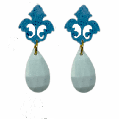 orecchini BAROCCO mini: azzurro cobalto - azzurro pastello light