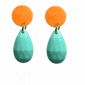 orecchini CARAMELLE: arancione - acquamarina