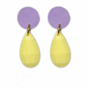 orecchini CARAMELLE: lilla - giallo burro