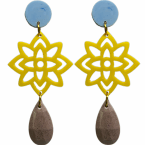 orecchini EDELWEISS: azzurro - giallo sole - beige mélange