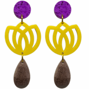 orecchini FIORE DI LOTO: bouganville - giallo sole - mocha mousse