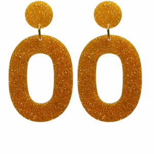 orecchini OVALE: glitter arancione