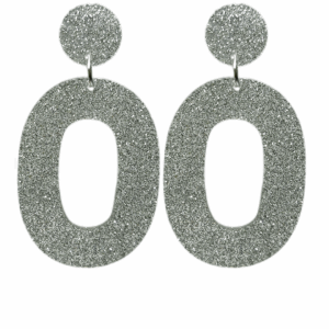 orecchini OVALE: glitter argento