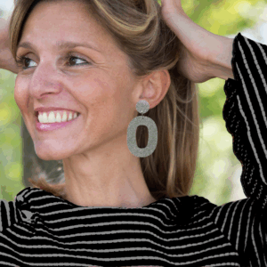 Alternative view of orecchini OVALE: glitter argento