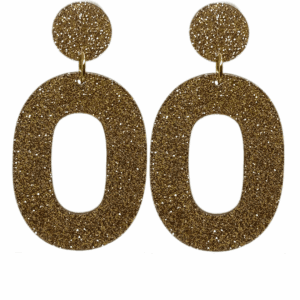 orecchini OVALE: glitter bronzo