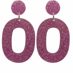 orecchini OVALE: glitter fucsia