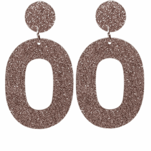 orecchini OVALE: glitter rosa antico
