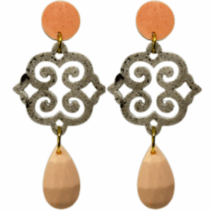 orecchini ROSONE: arancione . beige mélange - pesca brillini