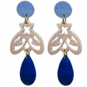 orecchini APINA : jeans - beige - blu cina