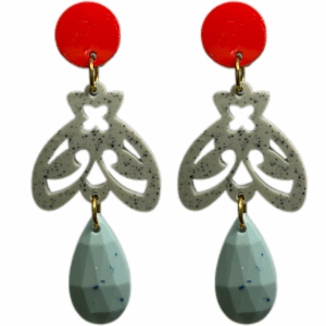 orecchini APINA : rosso - grigio chiaro - turchese light
