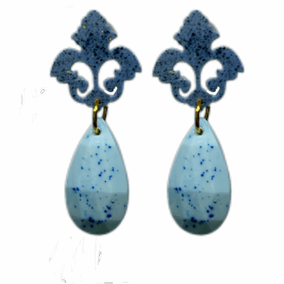 orecchini BAROCCO mini: blu light - azzurro baby boy light melange