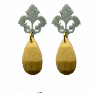 orecchini BAROCCO mini: verde militare light - giallo senape light