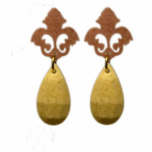 orecchini BAROCCO mini: terra ambra - giallo senape light