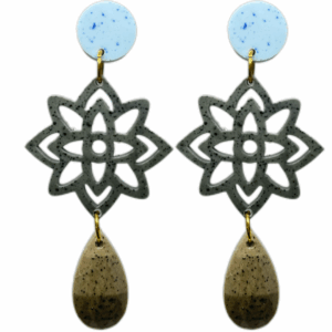 orecchini EDELWEISS: azzurro baby boy - ggrigio melnage - beige melange