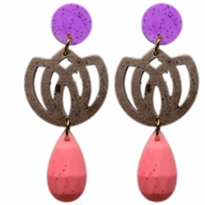 orecchini FIORE DI LOTO: bouganville light - cioccolato - fucsia barbie fluo