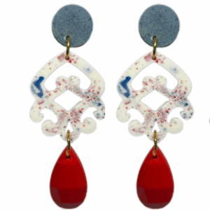 orecchini MEDUSA: blu melange light - carnevale - rosso