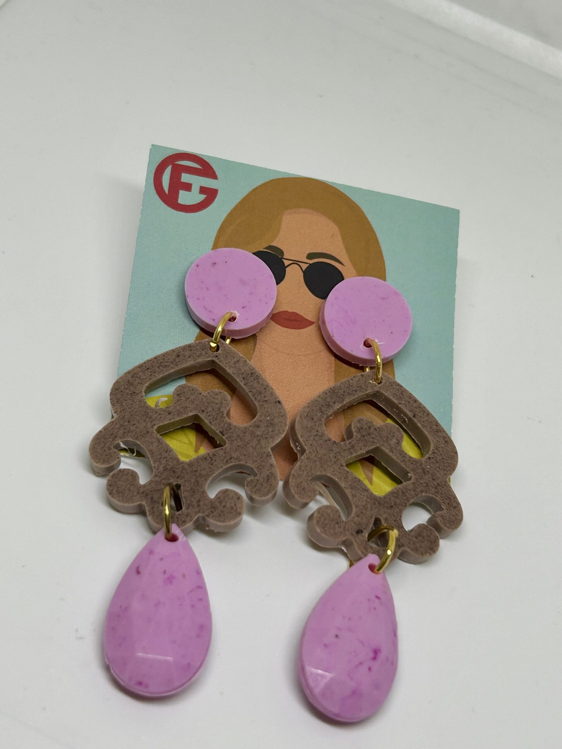 orecchini MEDUSA: ciclamino light - cioccolato light - ciclamino light