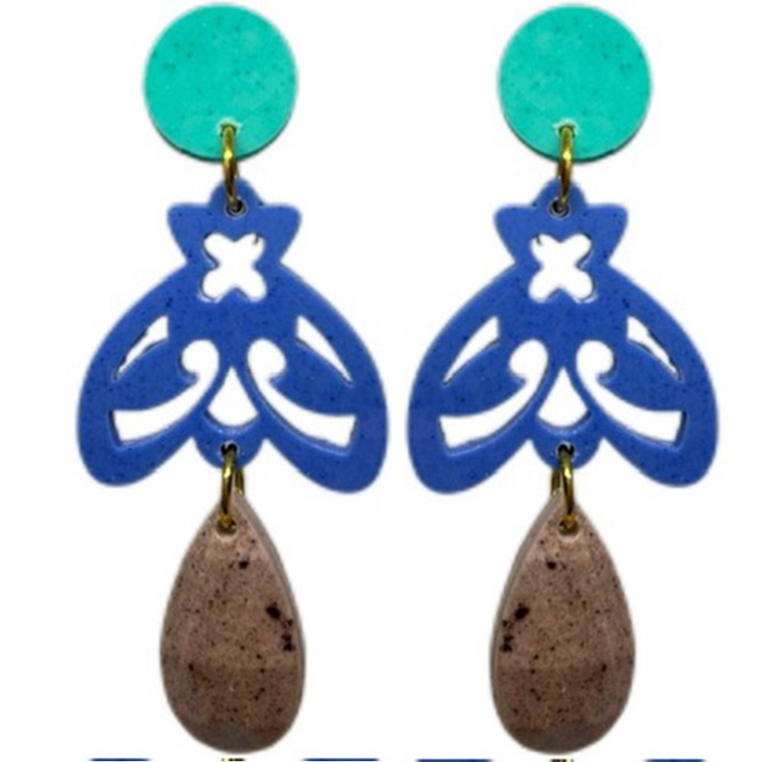 orecchini APINA : acquamarina melange - intenso azzurro jeans pervinca - mocha mousse