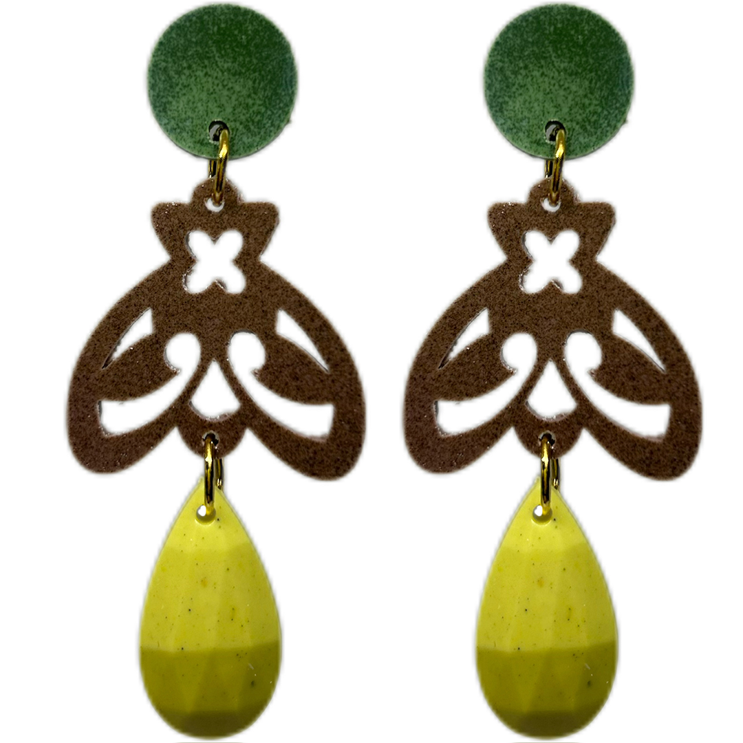 orecchini APINA : verdone melnage - - cioccolato - pistacchio