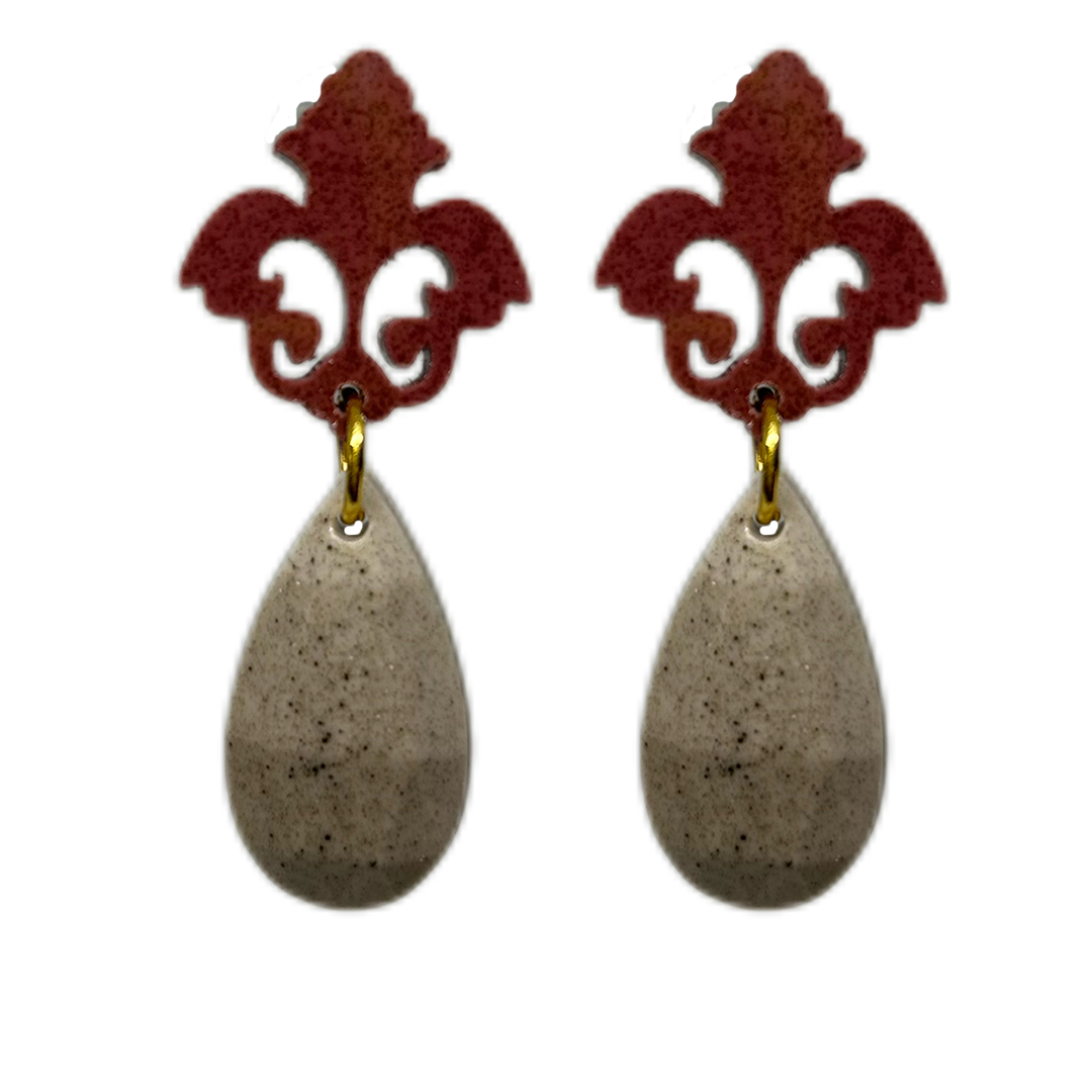 orecchini BAROCCO mini: bordeaux - beige light