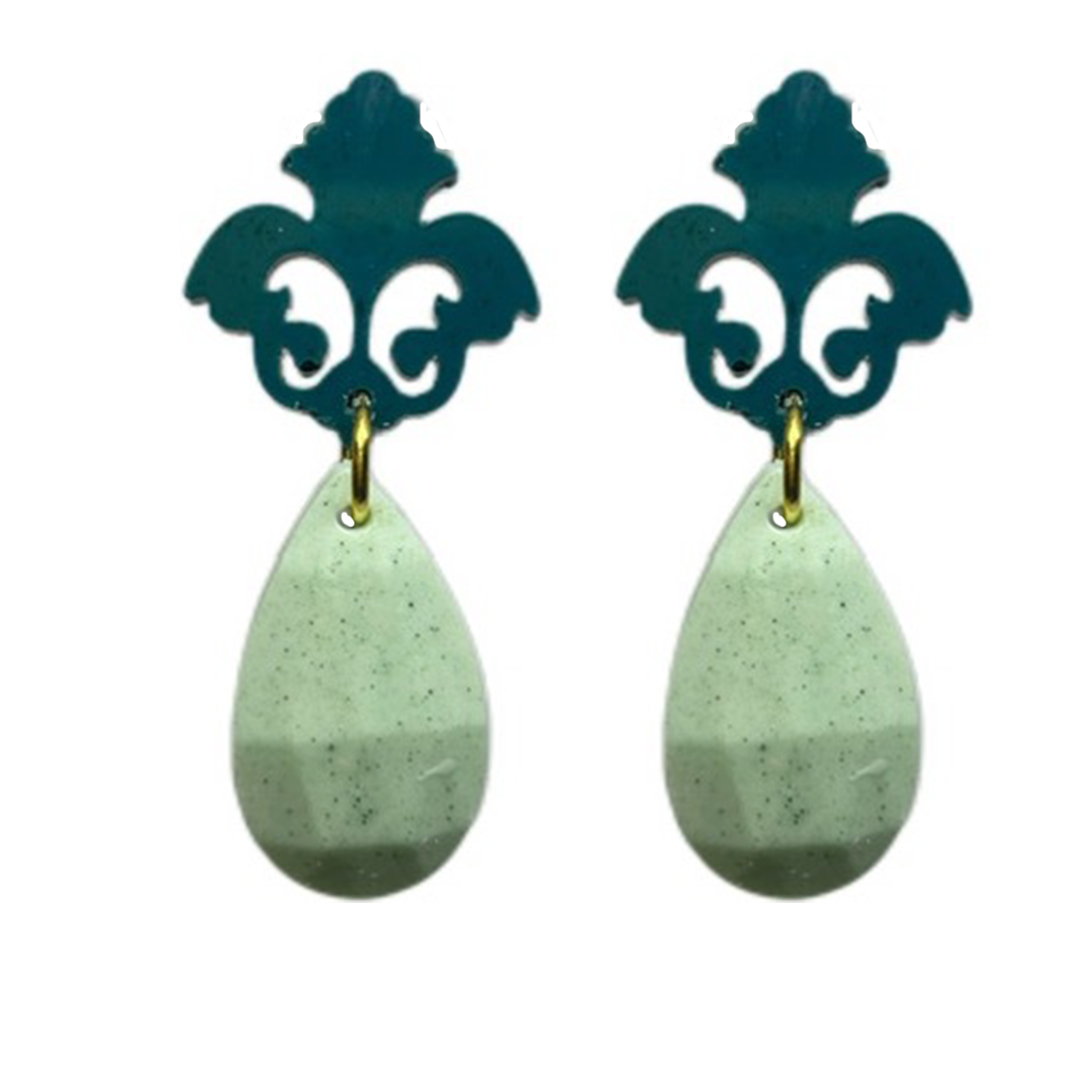 orecchini BAROCCO mini: petrolio - verdino