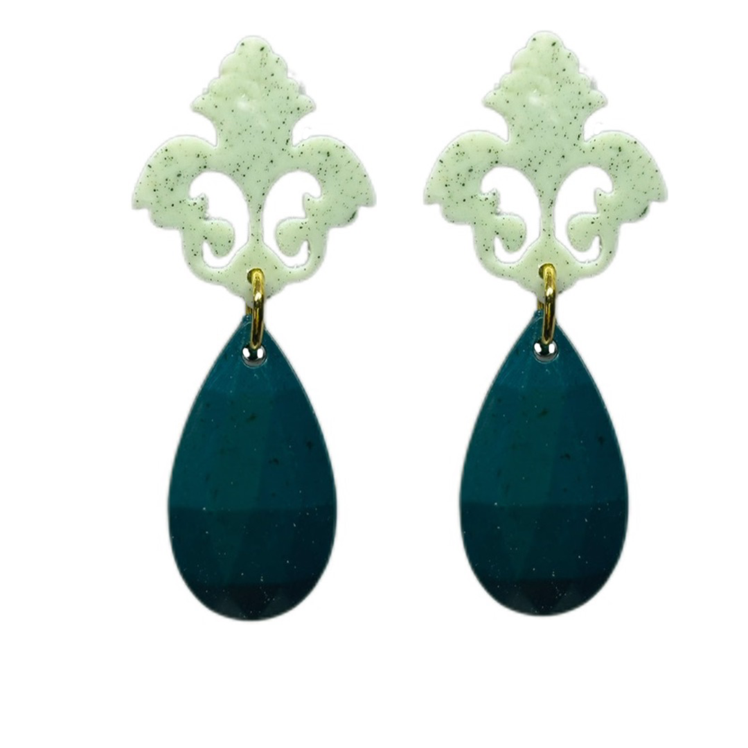 orecchini BAROCCO mini: verdino - petrolio