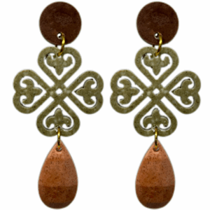 orecchini cuorifoglio : cioccolato - beige intenso melange - terra di siena