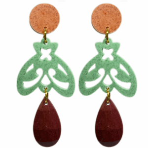 orecchini APINA : terra di siena - verde smeraldo soft - bordeaux