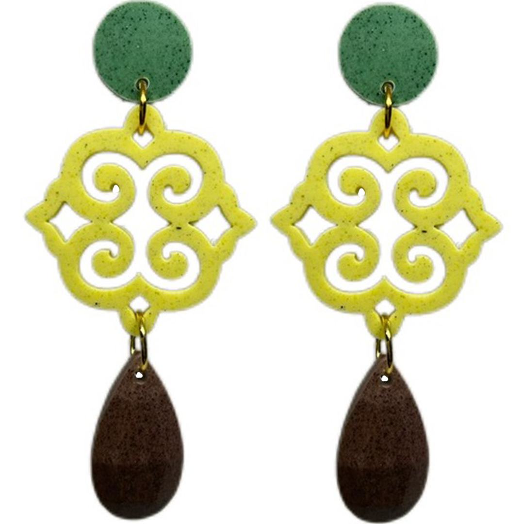 orecchini ROSONE: verde smeraldo - pistacchio - cioccolato light