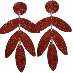 orecchini FELCE : glitter rosso cardinale