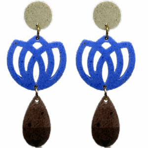 orecchini FIORE DI LOTO: beige - azzurro pervinca - cioccolato