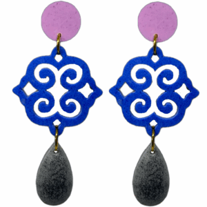 orecchini ROSONE: ciclamino light - pervinca intenso - grigio melange