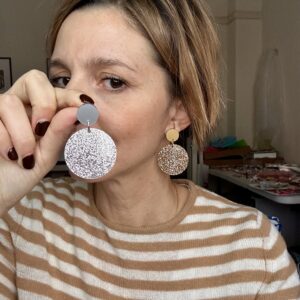 Alternative view of orecchini Palla : glitter oro argento