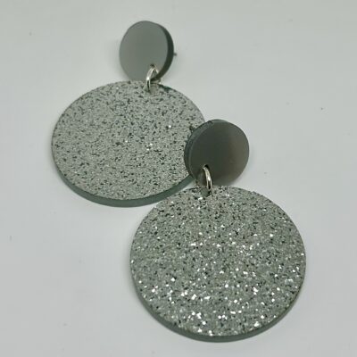 orecchini Palla : glitter argento