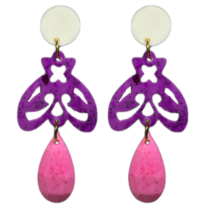 orecchini APINA : bianco ottico - bouganville - fucsia fluo melange