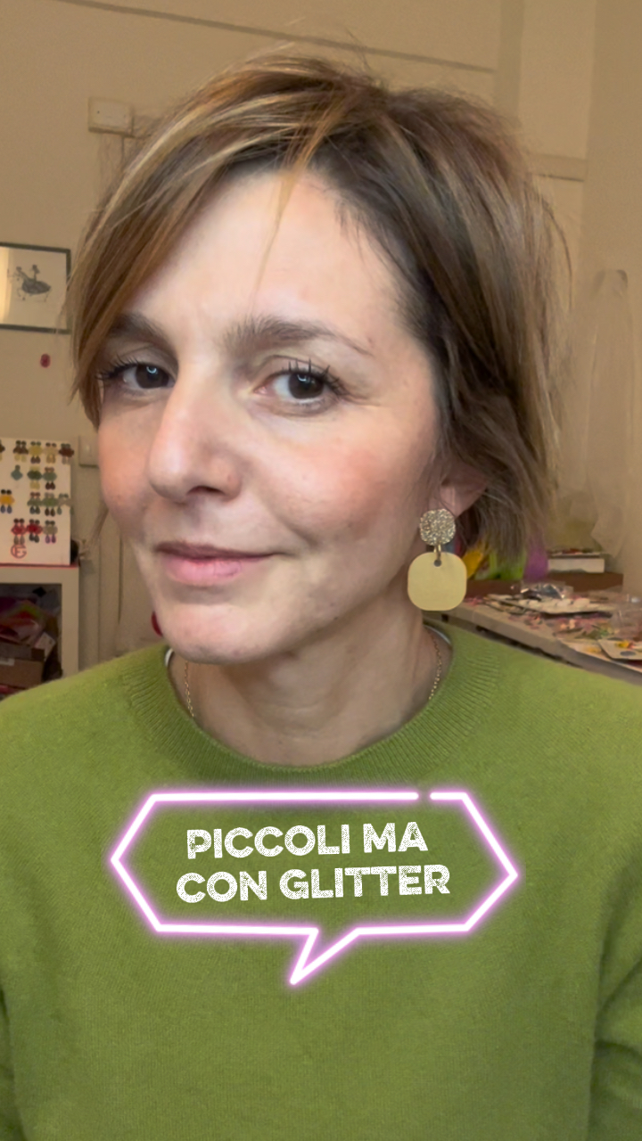 orecchini Quadratini : glitter argento - immagine 5