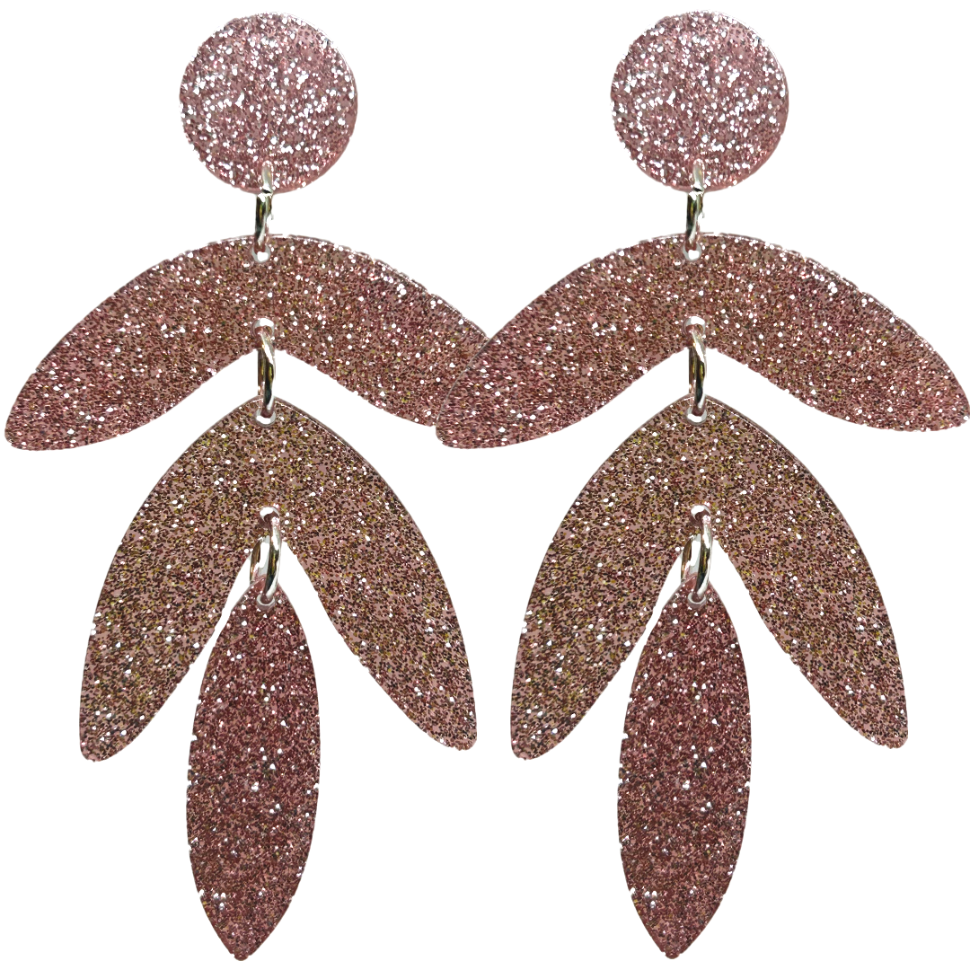 orecchini FELCE : glitter rosa antico