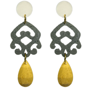 orecchini MEDUSA: bianco ottico - grigio melange - giallo banana melange