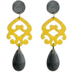 orecchini MEDUSA: grigio melange - giallo banana - grigio mélange