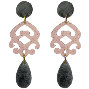 orecchini MEDUSA: grigio melange - rosa antico mélange - grigio mélange