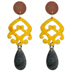 orecchini MEDUSA: terra di siena - giallo maracuja - grigio melange