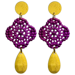 orecchini PIZZO: giallo banana - bouganville - giallo banana