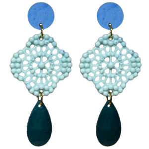 orecchini PIZZO: pervinca - azzurro baby boy - petrolio