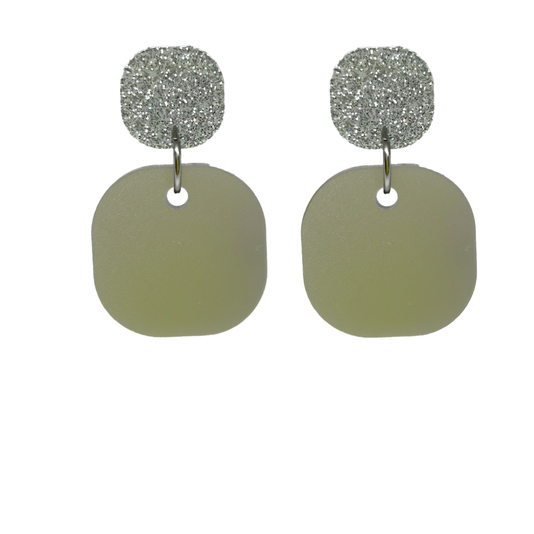 orecchini Quadratini : glitter argento