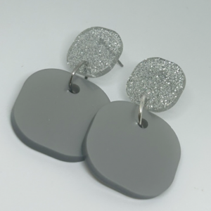 orecchini Quadratini : glitter argento