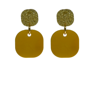 orecchini Quadratini : glitter oro