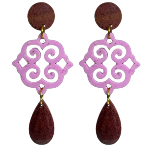 orecchini ROSONE: bordeaux melange - ciclamino light - bordeaux melange