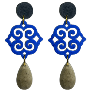 orecchini ROSONE: grigio scuro mélange - pervinca intenso - beige